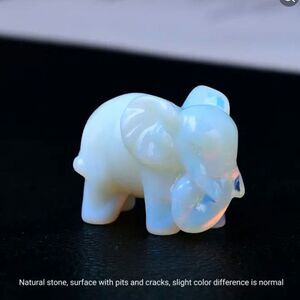 New! Natural Carved Elephant in Opal Balance Stone